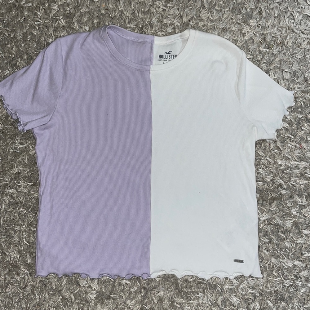 Hollister, size Large, half purple/half baby tee